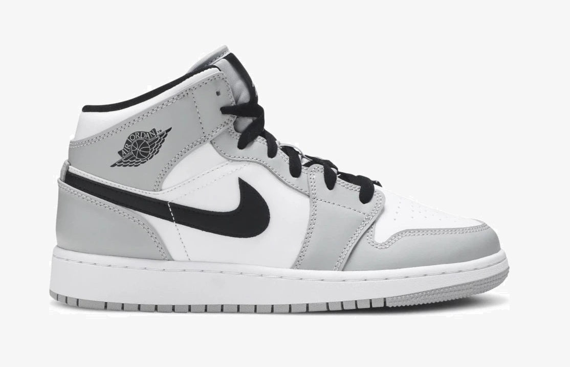 Air Jordan 1 Mid GS - Light Smoke Grey