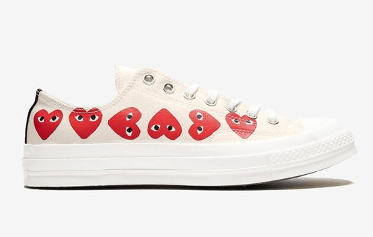 Converse x Comme Des  Garçons   70 Ox Multi Hearts White