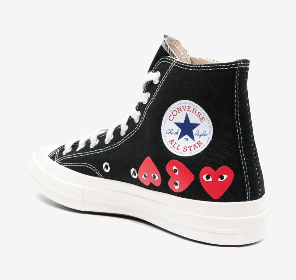 Converse Chuck Taylor All-Star 70 Hi Comme des Garcons PLAY Black multi heart