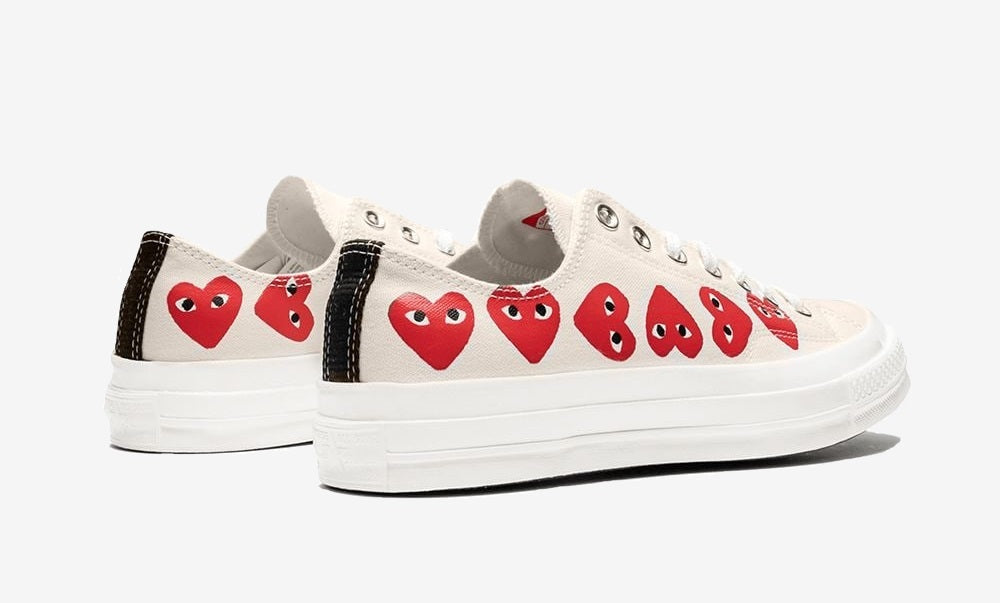 Converse x Comme Des  Garçons   70 Ox Multi Hearts White